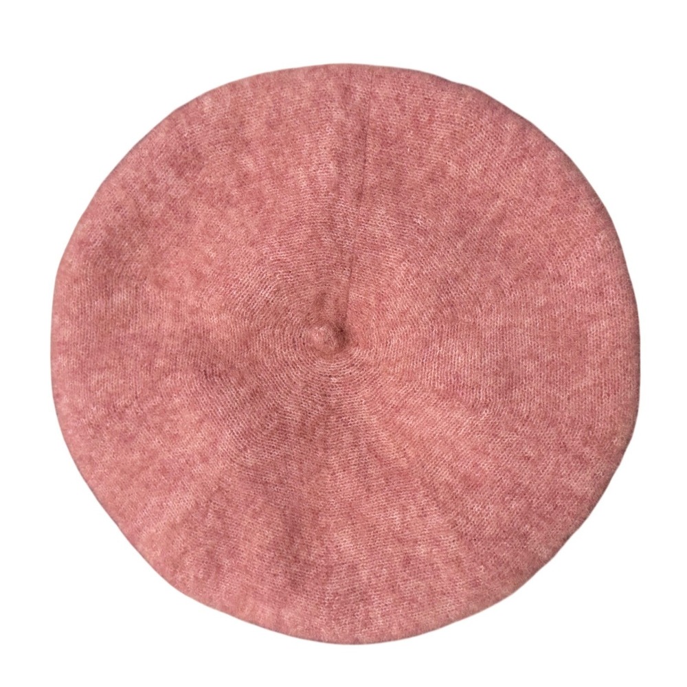 Hansel from Basel Gigi Pink Mohair Wool Blend Knit Beret Hat OS French Style